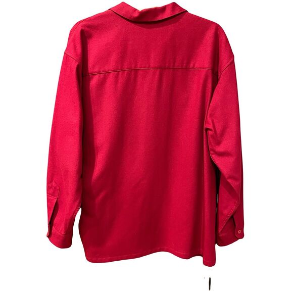 Pendleton Shacket Button Up Shirt 100% Virgin Wool Sz L Red Missing Button - Picture 3 of 10